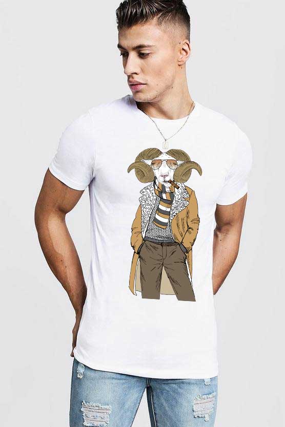 Tricou barbati alb - Berbec Fashion - CATEGORIE